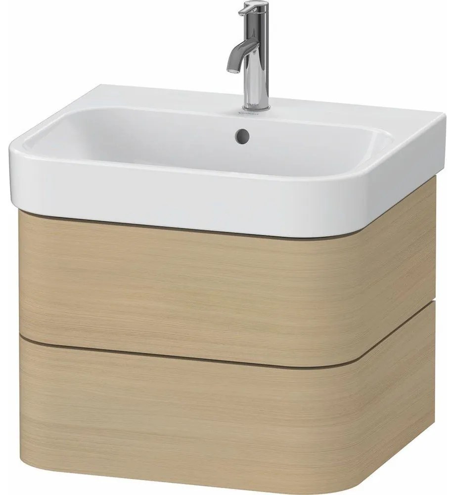 DURAVIT Happy D.2 Plus závesná skrinka pod umývadlo, 2 zásuvky, 575 x 490 x 415 mm, dub Mediterrane, HP4385071710000