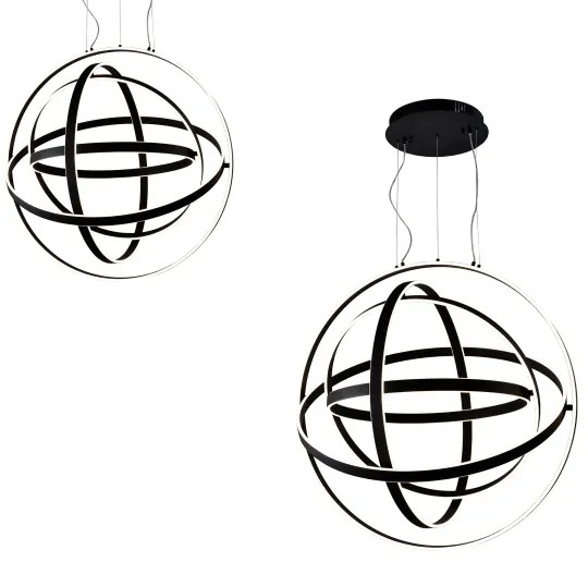 LED Luster na lanku COPERNICUS 1xLED/260W/230V čierna