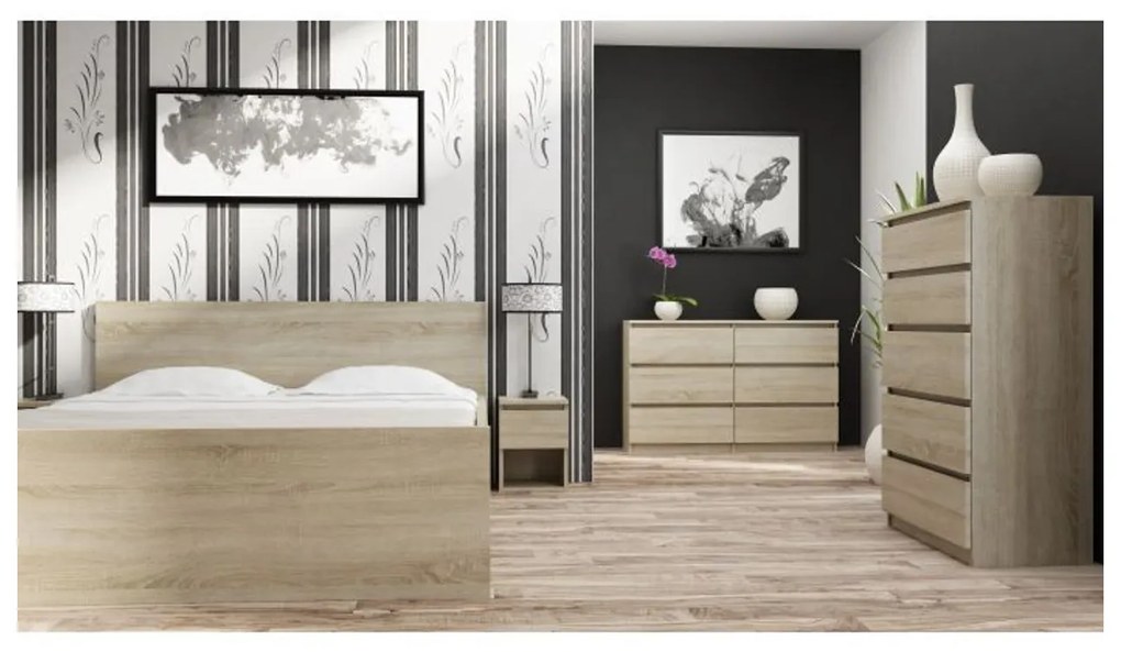 Komoda 5 zásuviek Malva Dub Sonoma
