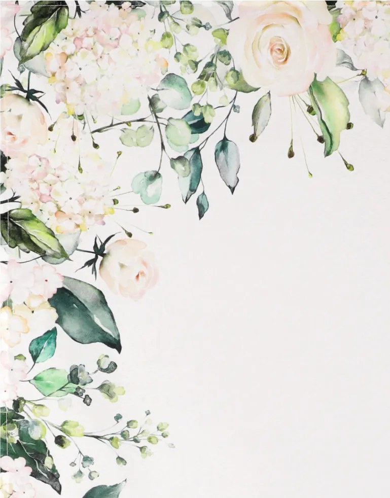 Obrus Biele ruže a hortenzie, 80x80 cm