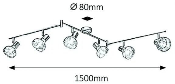 Rabalux 5553 - Bodové svietidlo HOLLY 6xE14/40W/230V zlatá