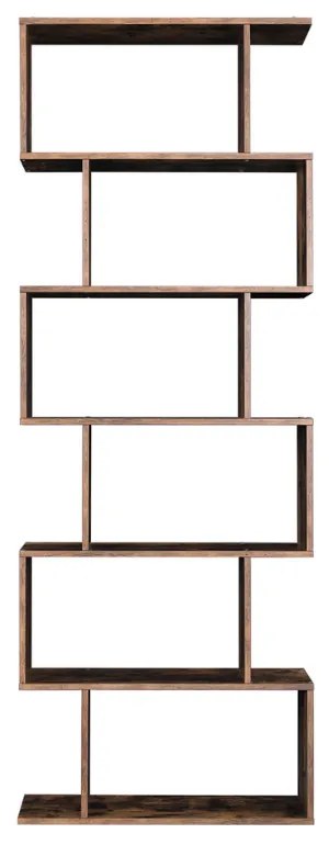 Polica/regál na knihy PRESTON, 70x24x190,5cm, hnedá Vasagle