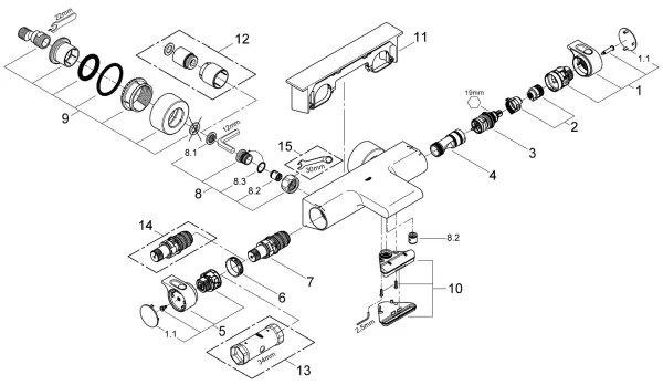 GROHE 34464001 - Termostatická vaňová batéria GROHTHERM 2000 DN 15 lesklý chróm