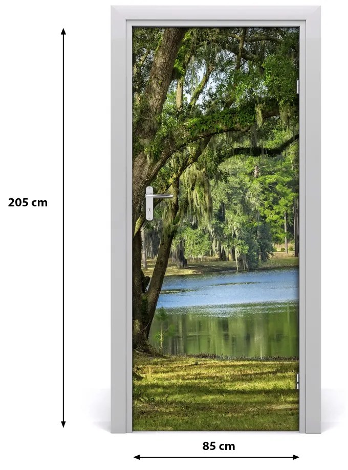 Fototapeta na dvere jazero v parku 85x205 cm