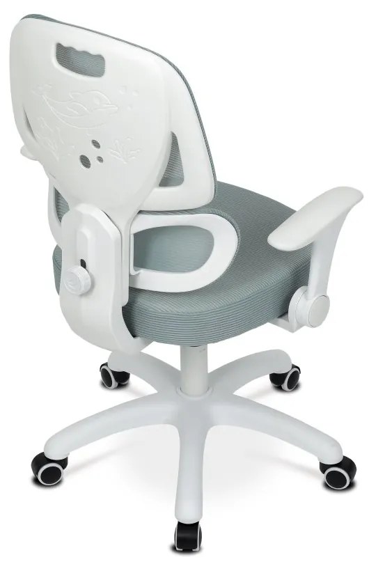 Detská pracovná stolička NANDU — sieť / látka, mentolová