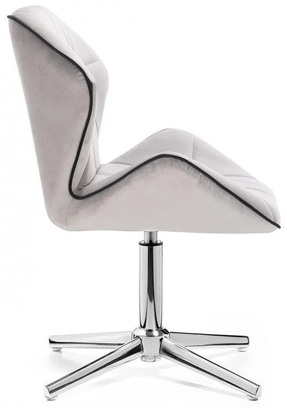 LuxuryForm DESIGN Stolička MILANO MAX VELUR na striebornom kríži - sivá