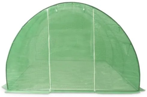 vidaXL Skleník s oceľovými základmi 13,5 m² 450x300x200 cm-