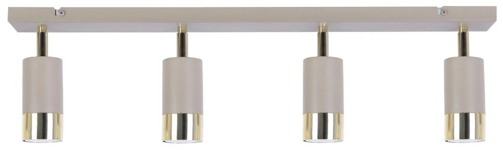 Bodové svietidlo Hugo, 4x béžové/zlaté kovové tienidlo, (možnosť polohovania)