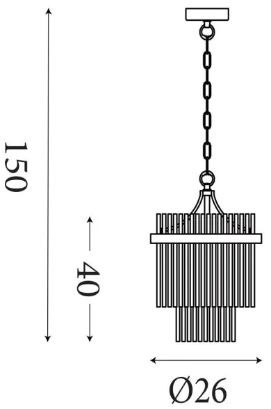 Searchlight 11200-1GO - Závesný luster na reťazi LARA 1xE27/60W/230V