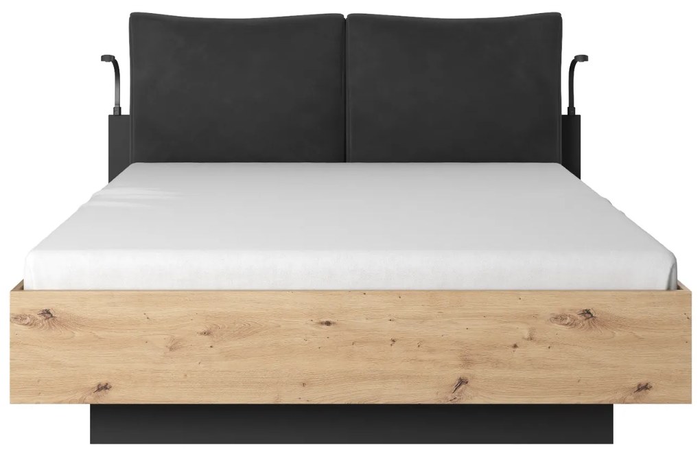 MANŽELSKÁ POSTEĽ BRICE 180X200 DUB ARTISAN + ČIERNA