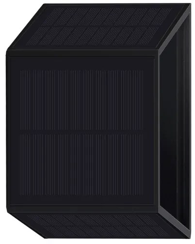 LED Solárne nástenné svietidlo WINGS LED/2W/1300 mAh 3,7V 6000K IP54 čierna