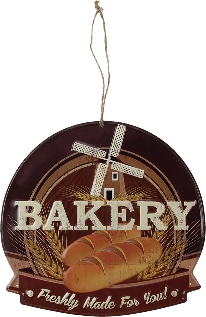 Nástenná kovová ceduľa Bakery - 38 * 40 cm