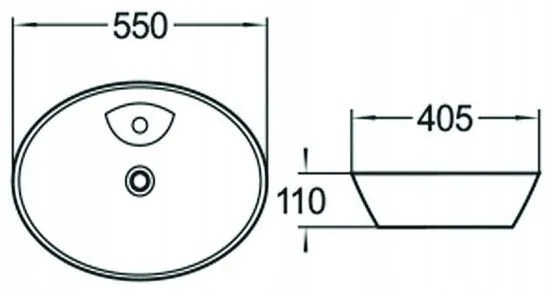 Mexen AIDA UMÝVADLO, 55x40 CM, BIELA, 21205500