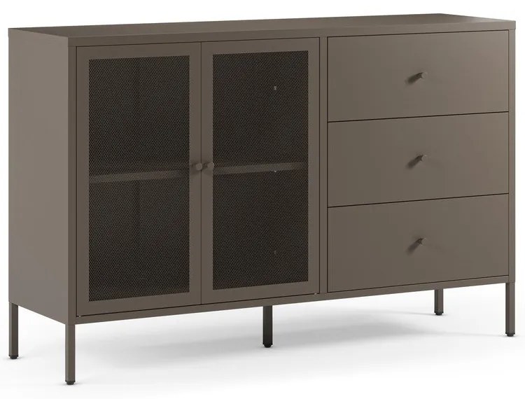 Sivá kovová komoda 140x90x40 cm Fayna – Marckeric