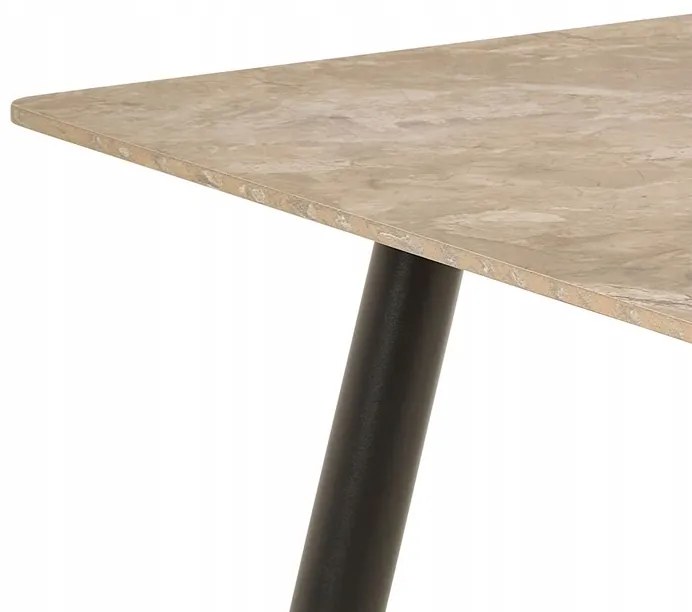 Jedálenský stôl Wicklow 140 cm hnedý mramor/čierny