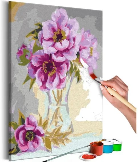 DIY set na tvorbu vlastného obrazu na plátne Artgeist Vase Flowers, 40 × 60 cm