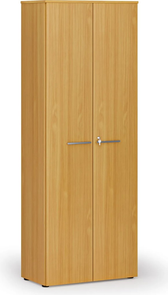 Kancelárska skriňa s dverami PRIMO WOOD, 800 x 420 x 2128 mm, buk