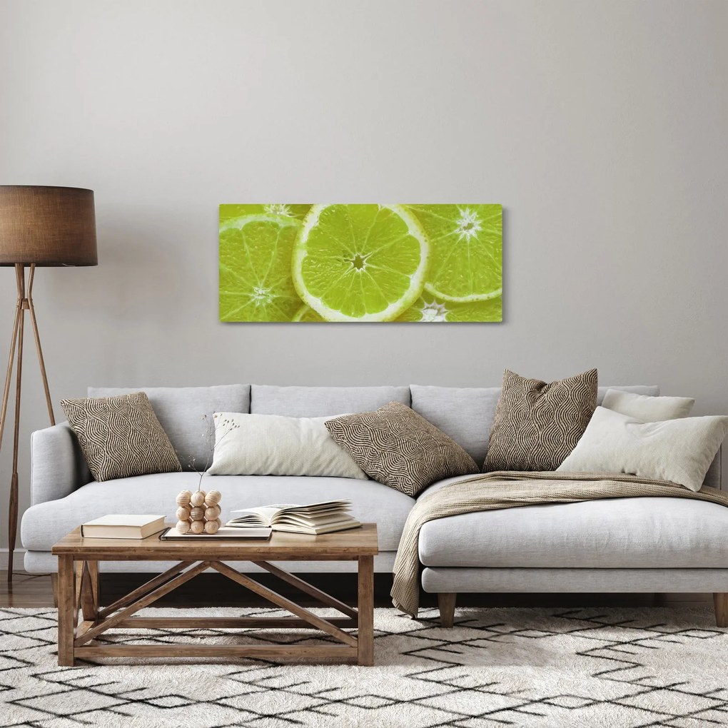 Obraz - citróny na reze (120x50 cm)
