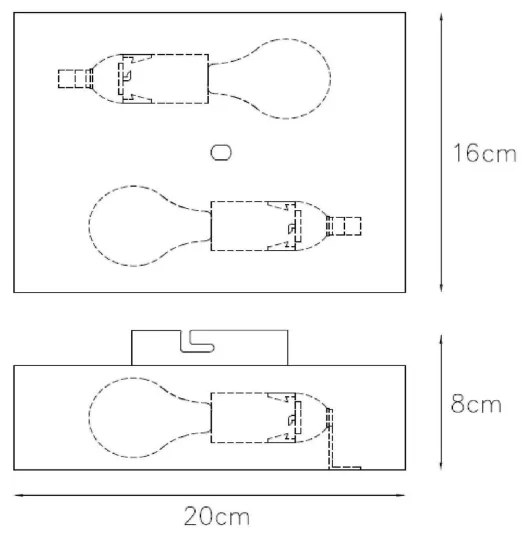 Lucide 12222/02/30 - Nástenné svietidlo OVALIS 2xE14/9W/230V