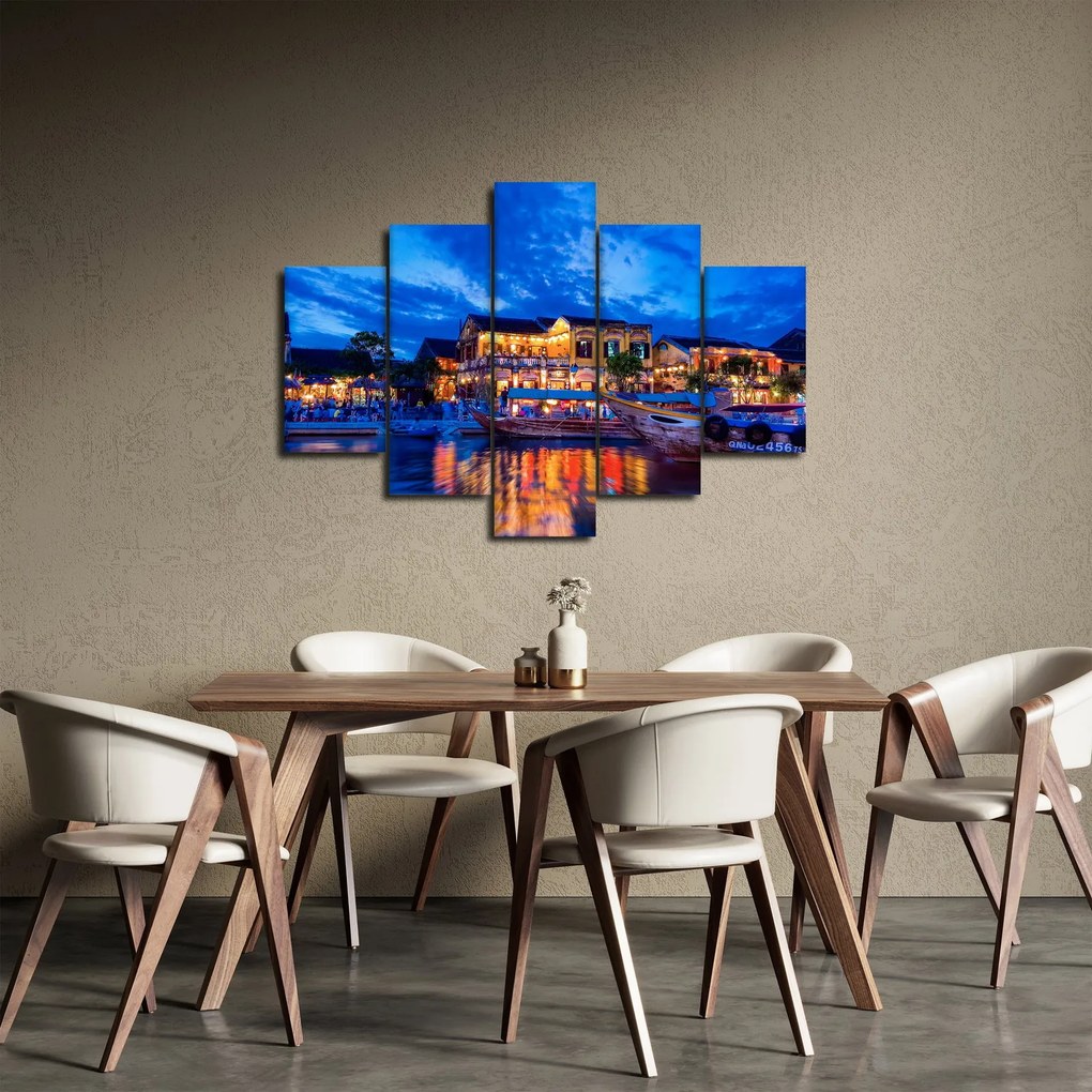 Obraz nočného mesta Hoi An, Vietnam (150x105 cm)