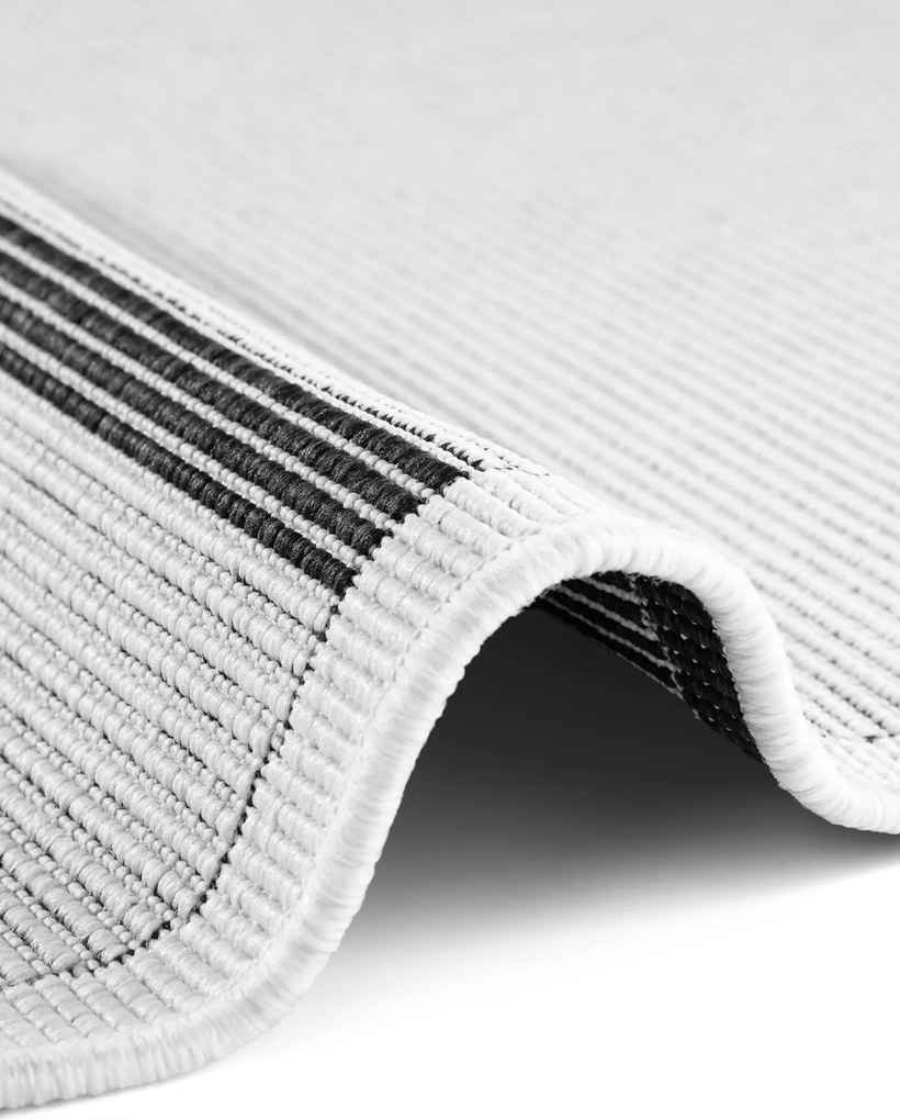 NORTHRUGS, Koberec behúň Duet Bowen 106244 Black/White - na von aj na doma, 80x250, čiernobiela, chodba / predsieň