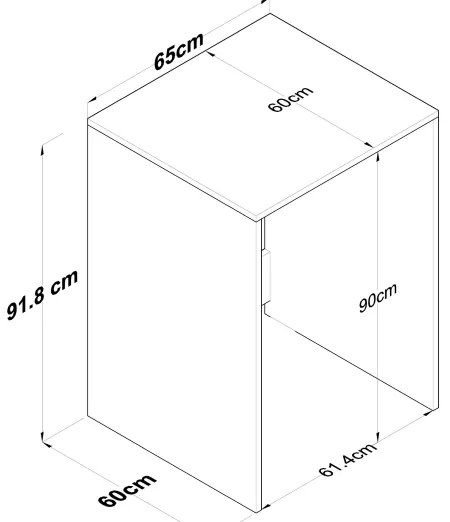 Skrinka na práčku RANI 65x91,8 cm biela/hnedá