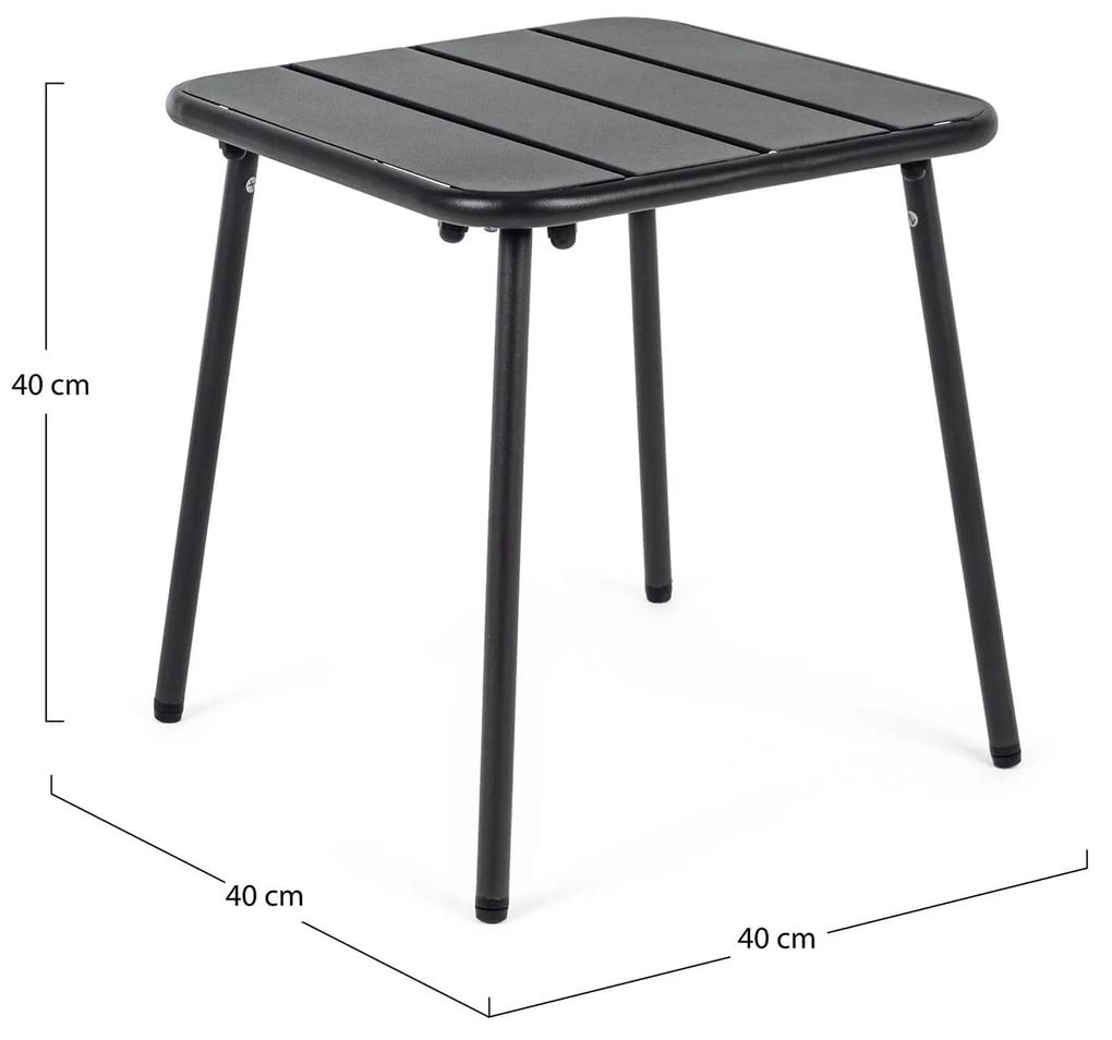 Záhradný stolík lynmar 40 x 40 cm čierny MUZZA