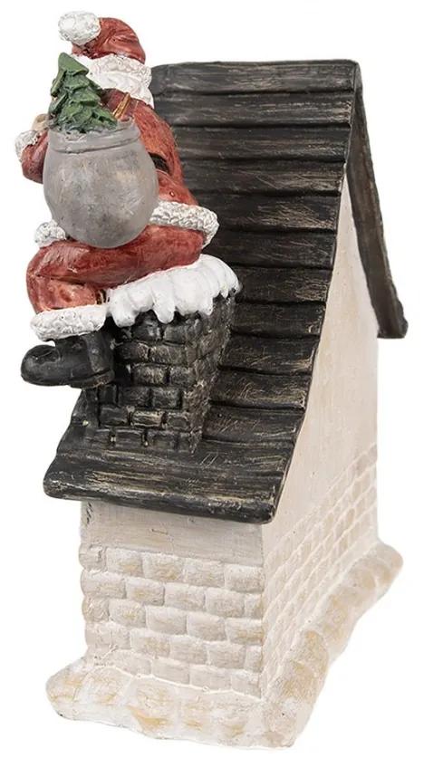 Dekorácia Santa lezúci do domu komínom s Led svetielkami - 16*8*19 cm