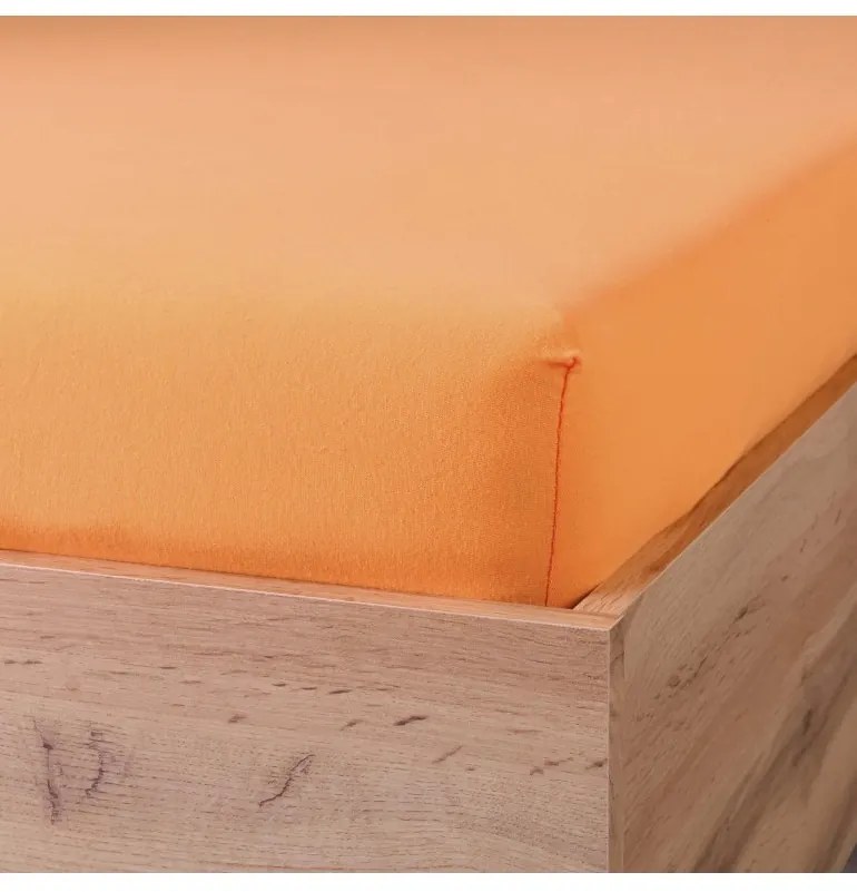 Plachta posteľná oranžová marhuľová jersey EMI, Detská plachta 80x160