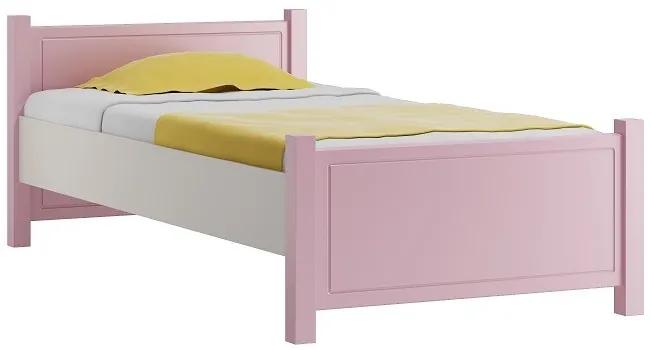 Detská posteľ: Biela - morenie, (jelša, dub, orech) 90x200cm