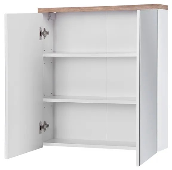 Komplet nábytku do kúpeľne Bali White 60 cm - Dub wotan / Biely lesk