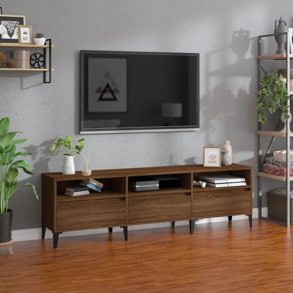 TV skrinka hnedý dub 150x30x44,5 cm kompozitné drevo 831924