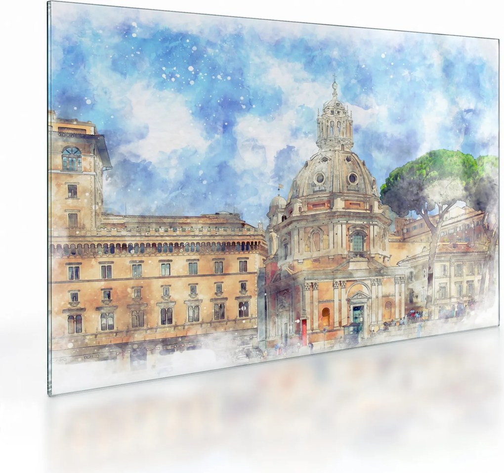 Sklenený obraz - Kostol Santa Maria di Loreto, Rím, Taliansko (70x50 cm)