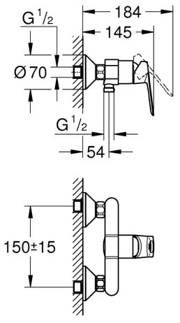 GROHE 23634000 - Sprchová batéria BAULOOP DN 15 lesklý chróm