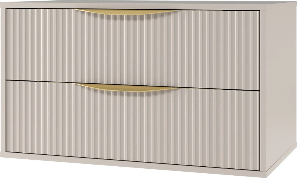 Závěsná skříňka pod umyvadlo Avila s deskou 80 cm kašmír/zlatá