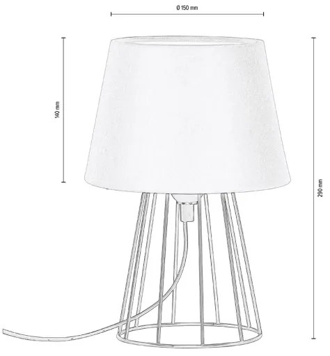 Spot-Light 7662104 - Stolná lampa MANGOO 1xE27/40W/230V biela/čierna