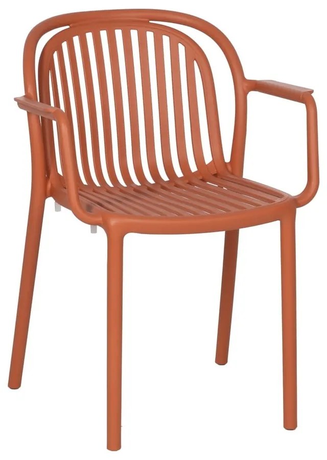 V terakotovej farbe plastová jedálenská stolička Alia – Ixia