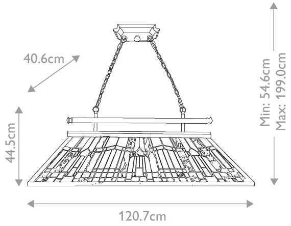 Elstead QZ-INGLENOOK-ISLE - Závesný luster na reťazi Tiffany INGLENOOK 3xE27/100W/230V