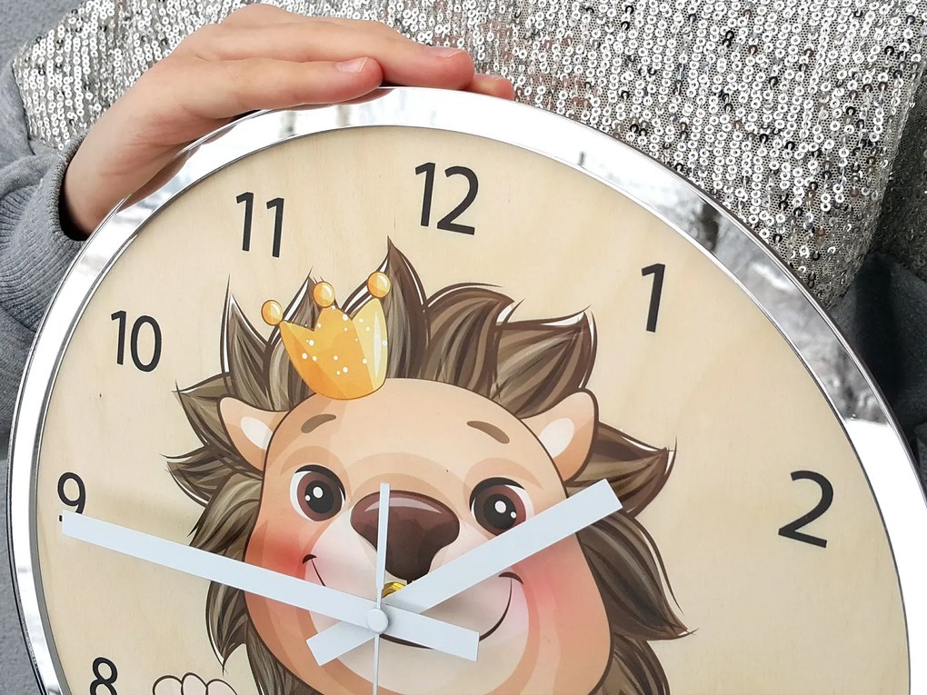 Detské nástenné hodiny Mirro Lev 30 cm viacfarebné