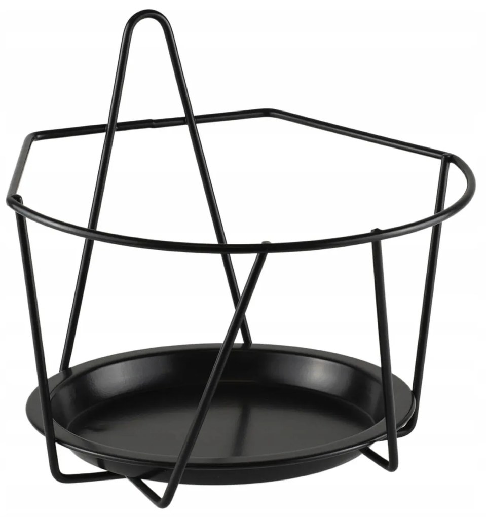 Nástenný stojan na kvety GEOMETRY 22x20 cm čierny