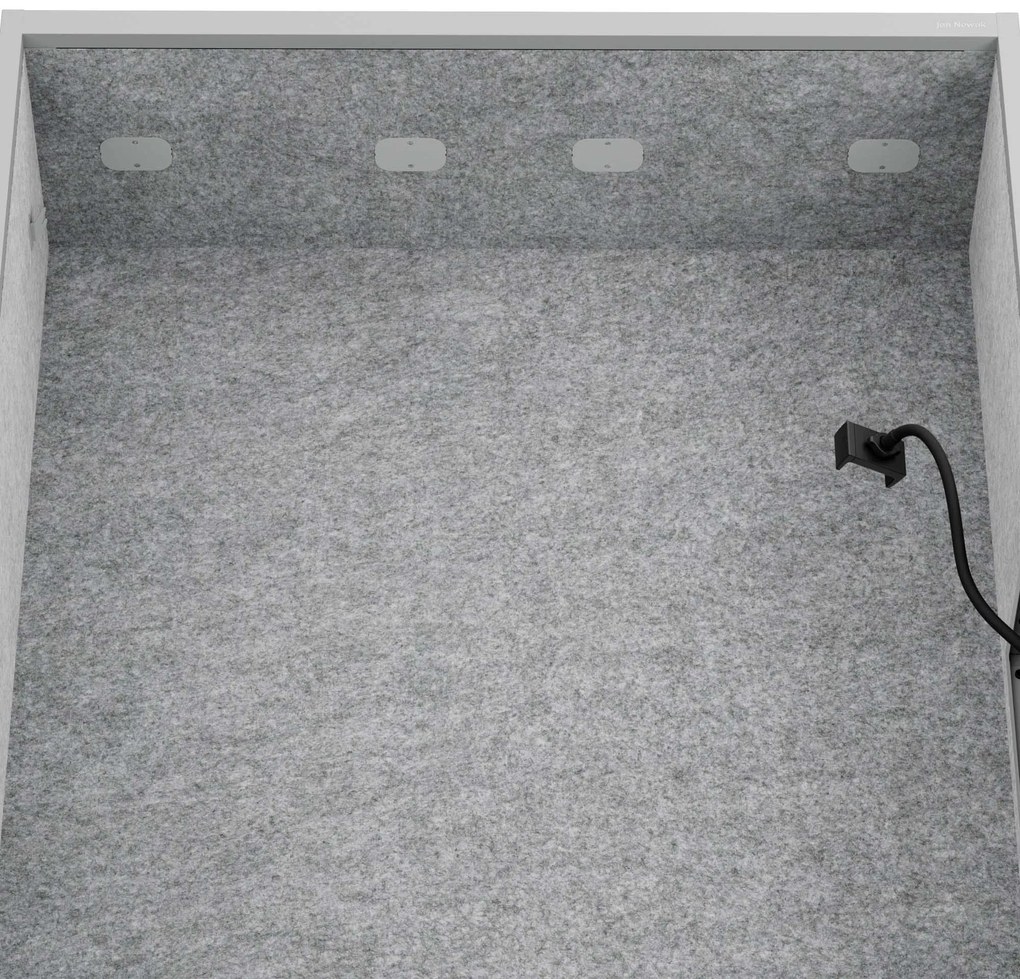 Kancelárska akustická kabína so sedadlom a portom USB-C, telo v sivý / sedák sivá v zelenej farbe, 1150 mm: SALLY MentalBox