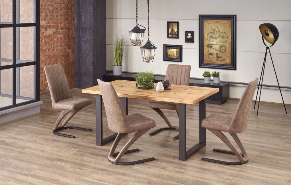 Jídelní rozkládací stůl Press 160/250 cm dub artisan/černý
