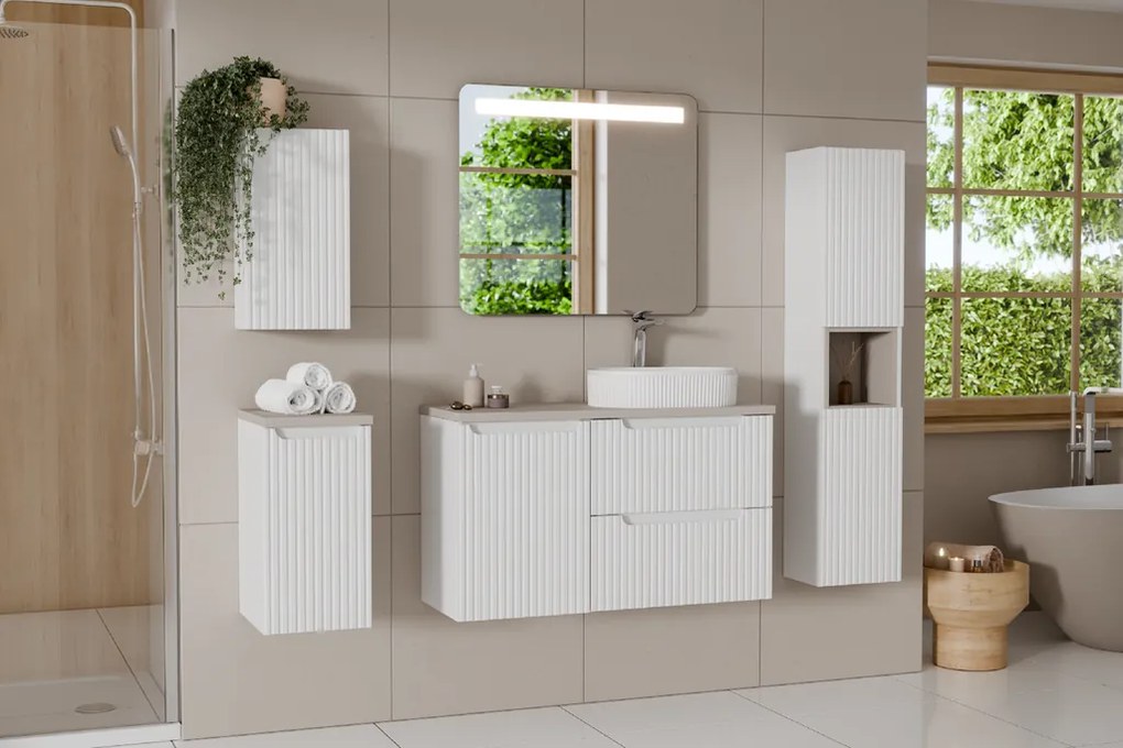 Comad Doplnková kúpeľňová skrinka vysoká Nova White 30 biela mat