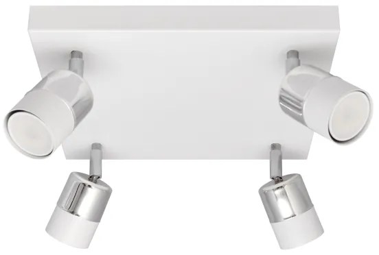 LED Bodové svietidlo TUBSSON 4xGU10/4,8W/230V biela/lesklý chróm