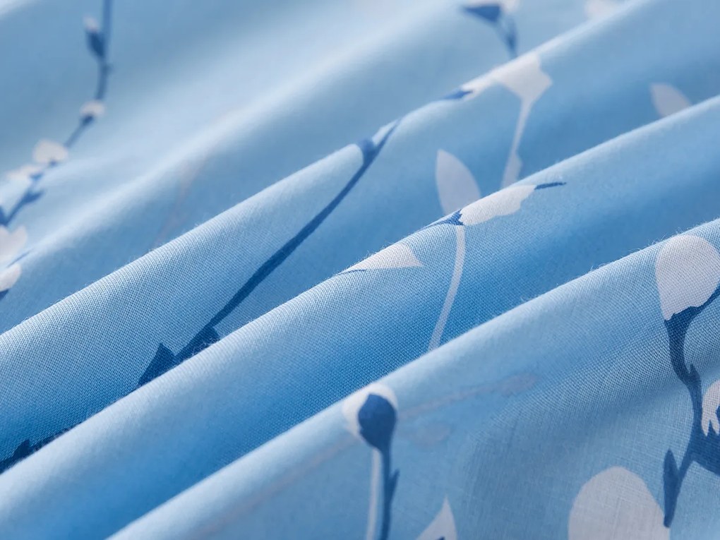 XPOSE® Bavlnené obliečky BAHNIATKA na dve postele - modré