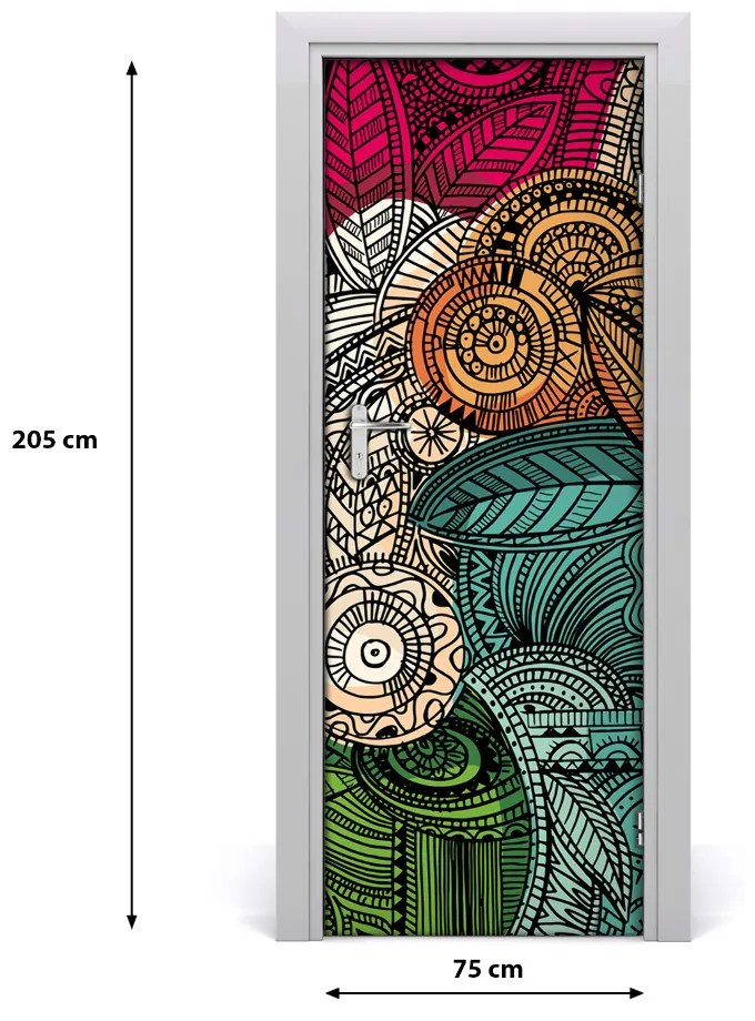 Samolepiace fototapety na dvere abstraktné perá 75x205 cm