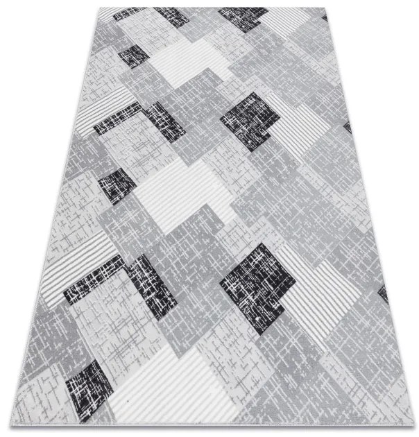Koberec SAMPLE REMI geometrický, sivý / čierny