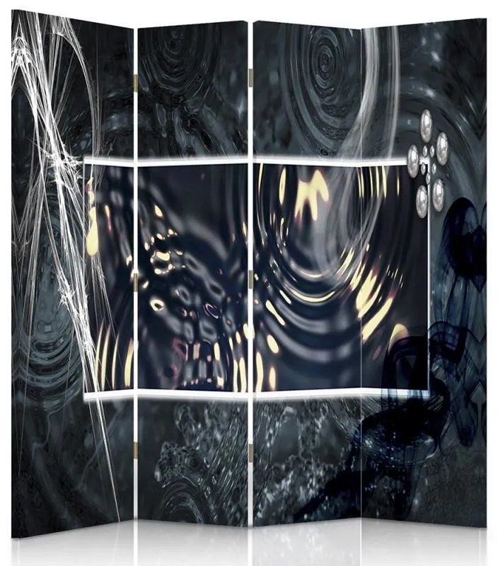 Gario Paraván Abstraktné vodné kruhy Rozmery: 145 x 170 cm, Prevedenie: Klasický paraván