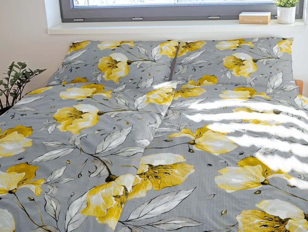 Polášek Krepové obliečky Rozkvitnutý kvet - 140 x 220 cm / 70 x 90 cm