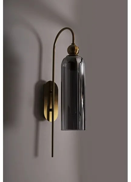 MAXLIGHT W0333 - Nástenná lampa CAMPANILA 1xE27/40W/230V mosadz/šedá